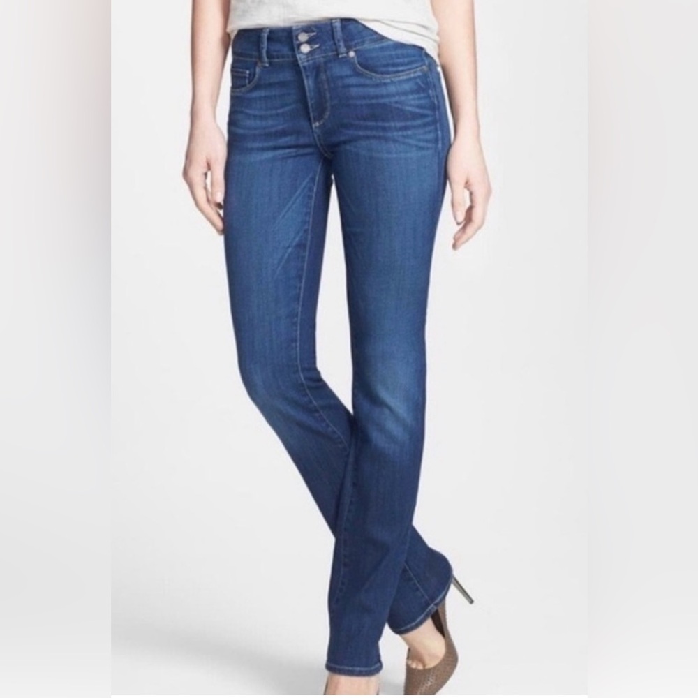 PAIGE Women's Deep Blue Hidden Hills Straight Leg Jeans